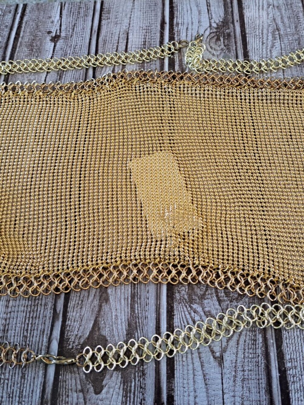 Hazel & Olive Gold Metal Mesh Halter Top Chain Party Gypsy Coachella S - Picture 7 of 9